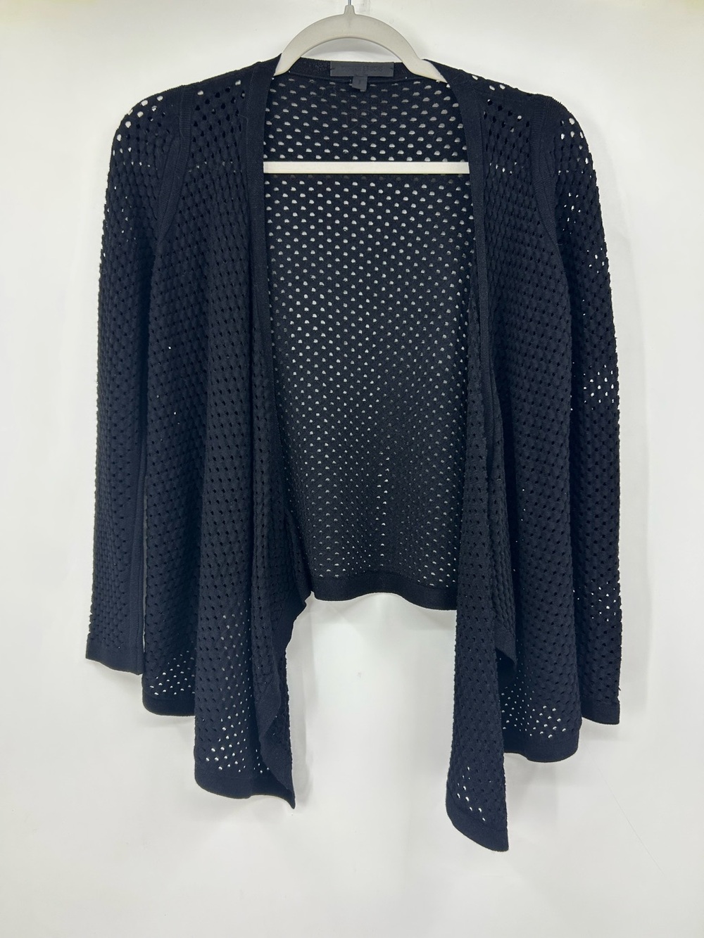Cushnie Et Ochs Black Cardigan Mesh Waterfall Long Sleeve Size‎ Small